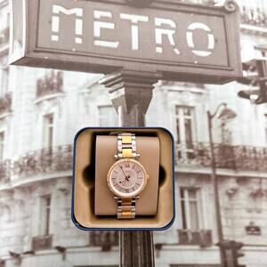 Fossil ES4342 Carlie Three-Hand Two-Tone Stainless Steel Watch